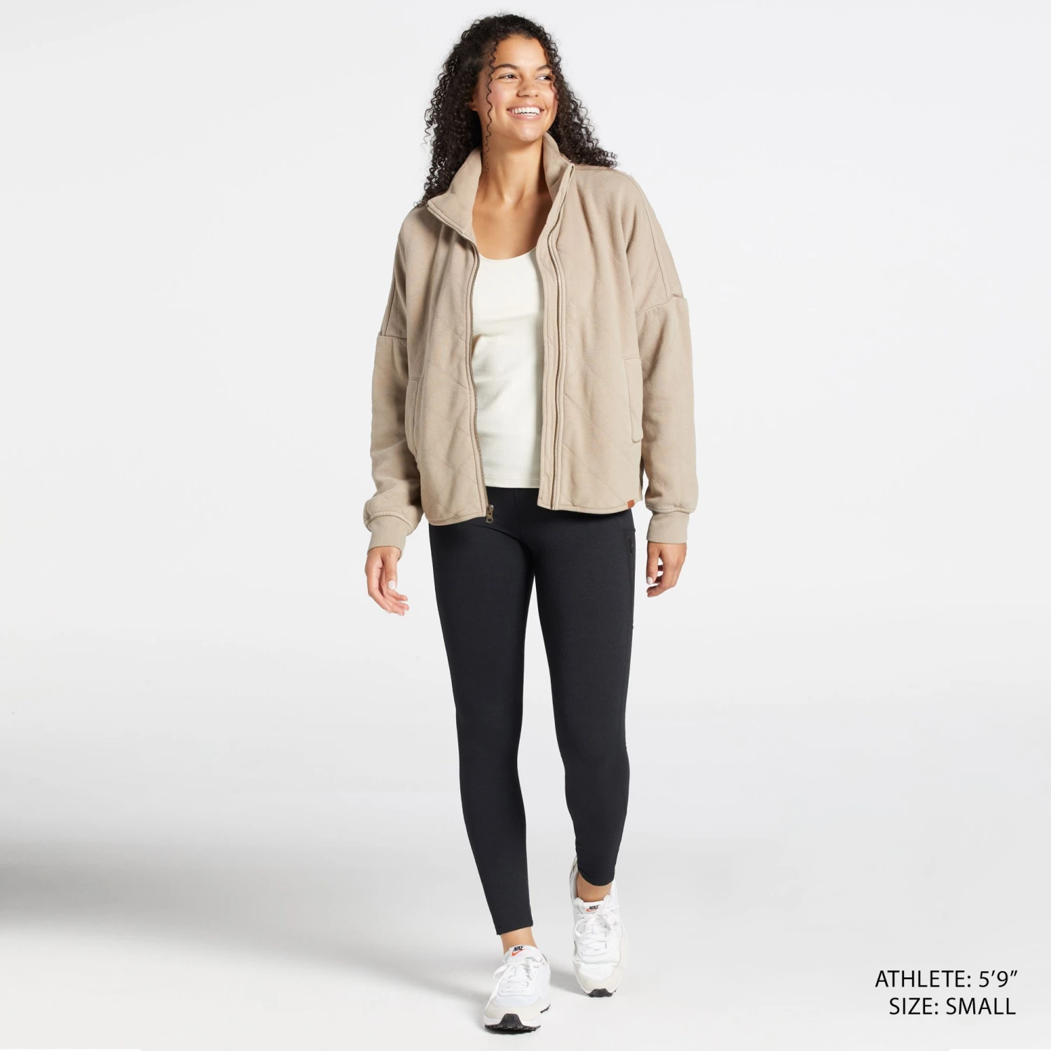 Alpine Design Women's Twill Fleece Insulated Jacket For Women Light Beige - Image 2