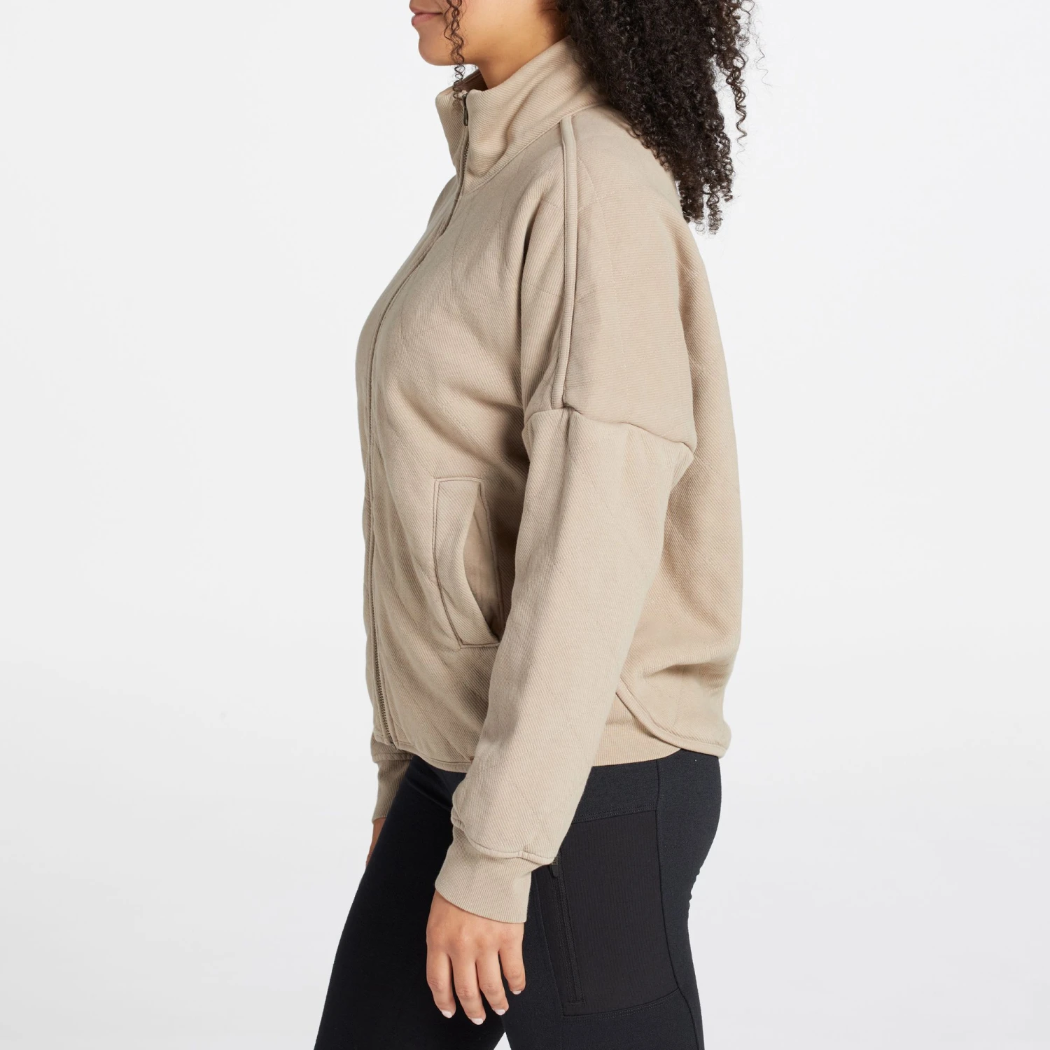 Alpine Design Women's Twill Fleece Insulated Jacket For Women Light Beige - Image 4