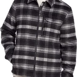 Alpine Design Men's Prospect Lake Shirt Jacket For Men Plaid Ombre Pure Black