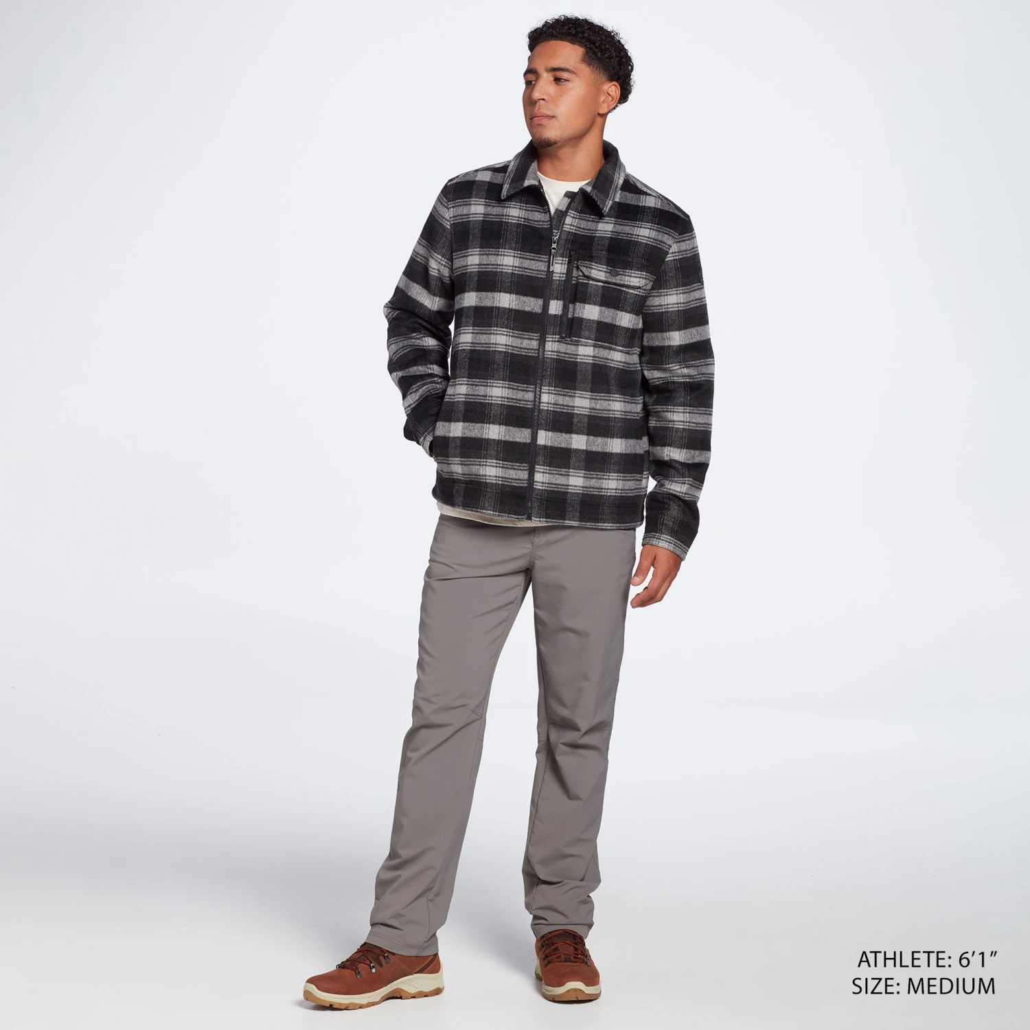 Alpine Design Men's Prospect Lake Shirt Jacket For Men Plaid Ombre Pure Black - Image 2