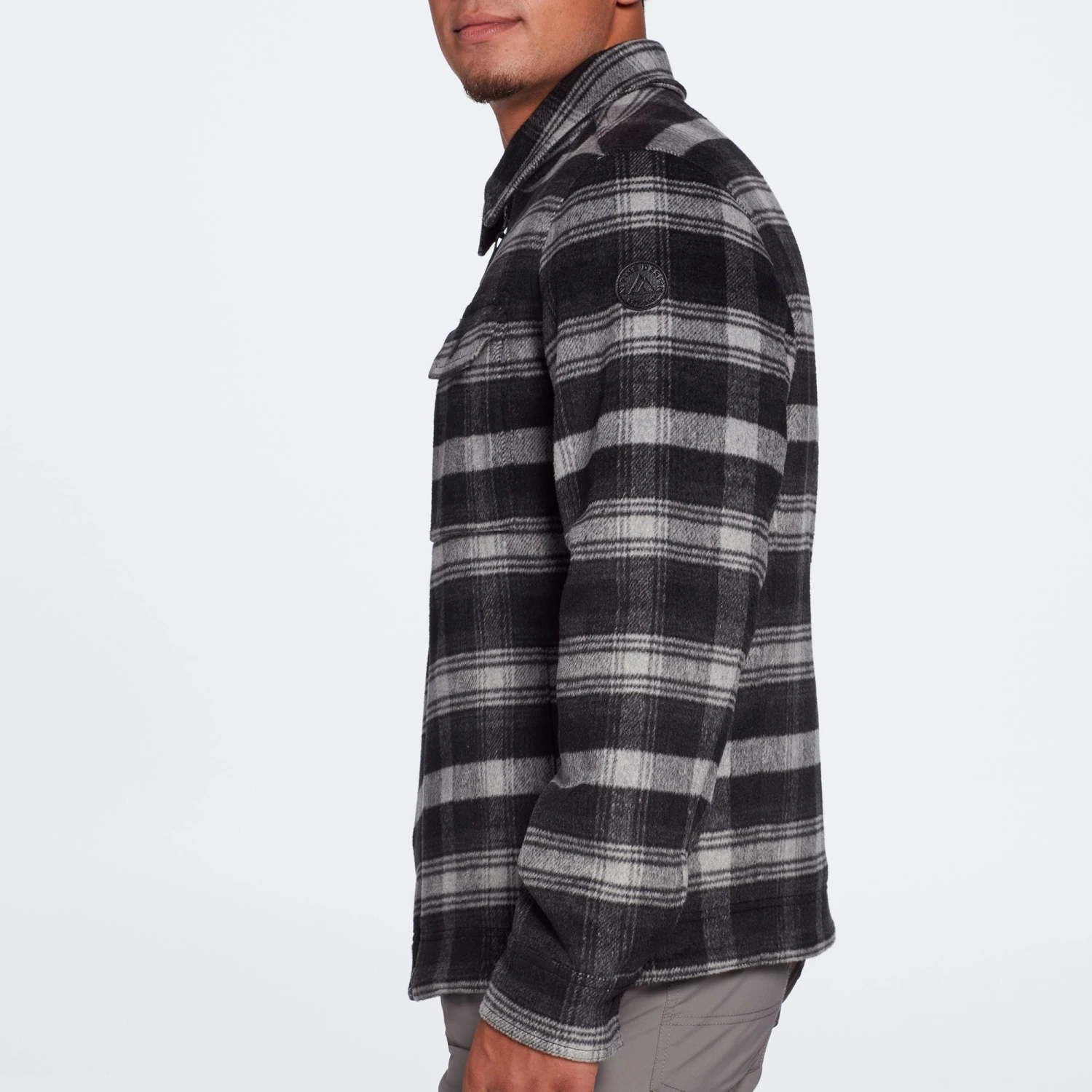 Alpine Design Men's Prospect Lake Shirt Jacket For Men Plaid Ombre Pure Black - Image 4