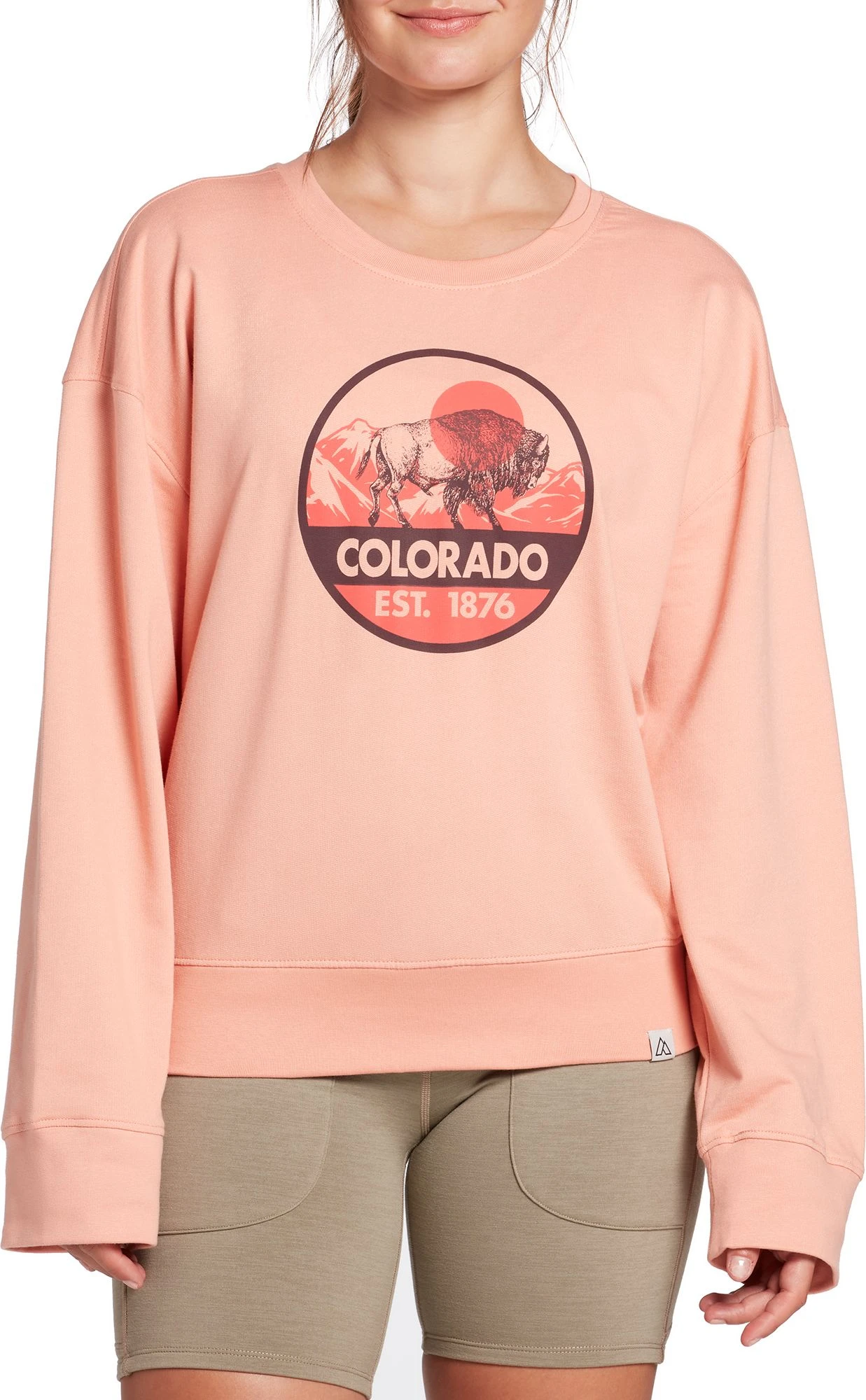 Alpine Design Women's Colorado Fleece Crewneck Sweatshirt For Women Summer Peach