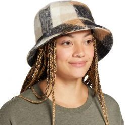 Alpine Design Women's Brushed Bucket Hat For Women Green Plaid