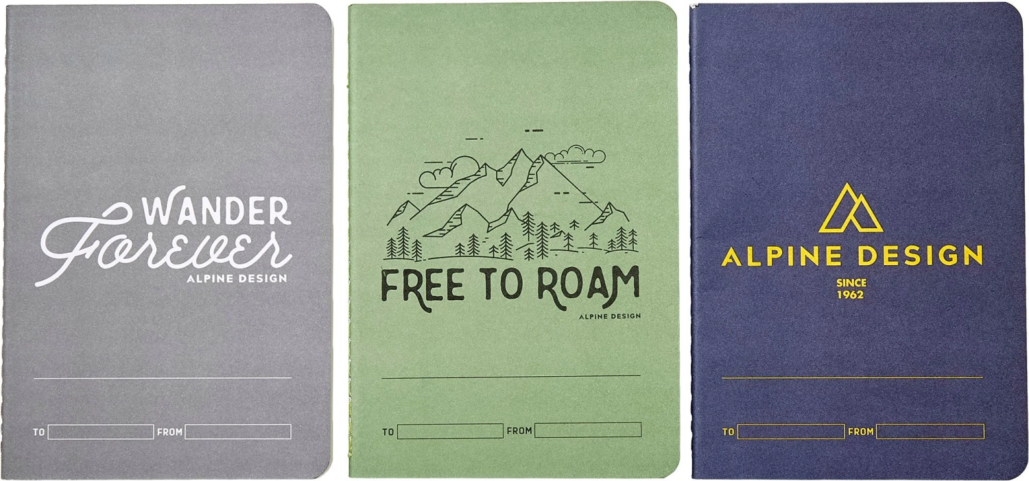 Alpine Design Field Notebooks - 3 Pack For Unisex Blue/green