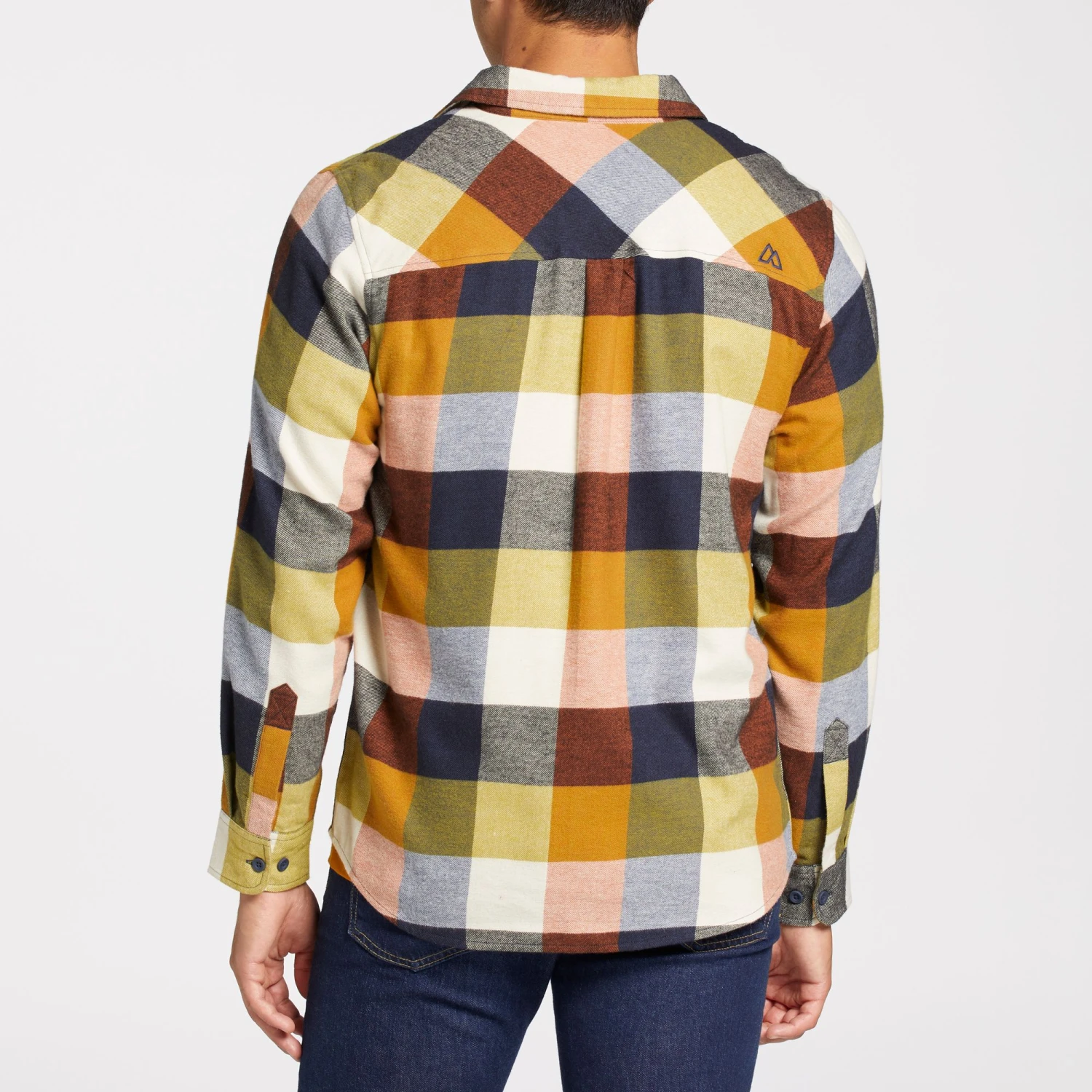 Alpine Design Men's Brushed Flannel Long Sleeve Shirt For Men Sunrise Plaid Pom Punch - Image 3