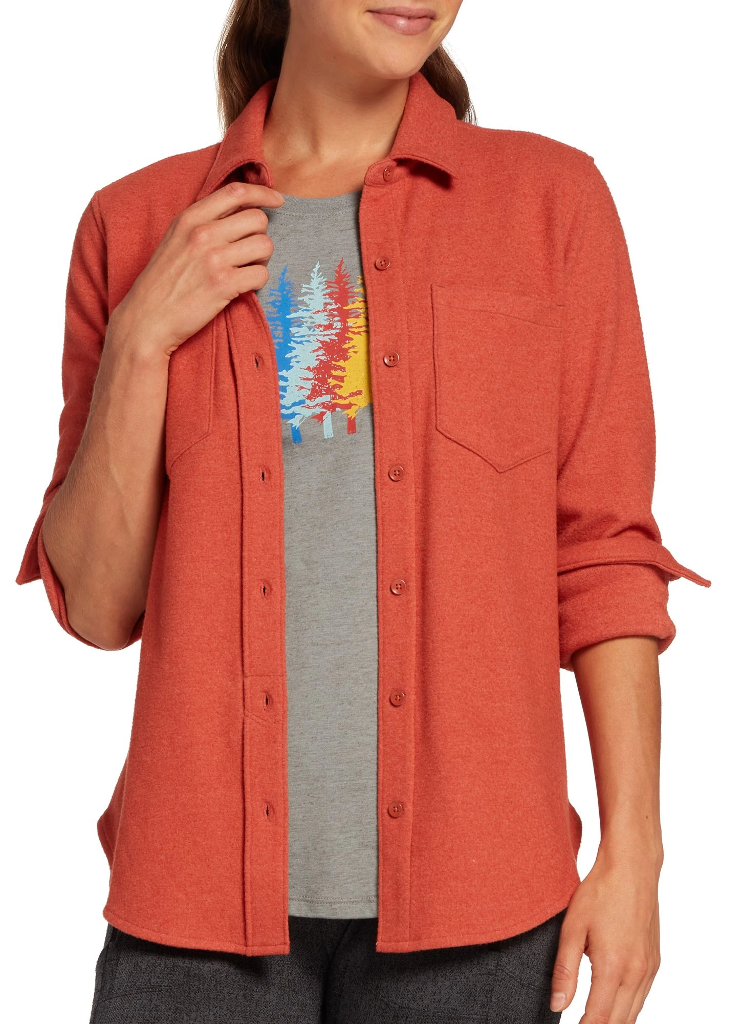 Alpine Design Women's Wanderful Brushed Knit Long Sleeve Shirt For Women Deep Rust